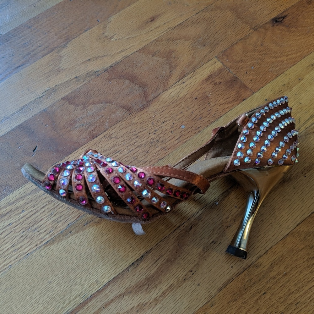 Gfranco Rhinestone Salsa Dance Shoes size 6